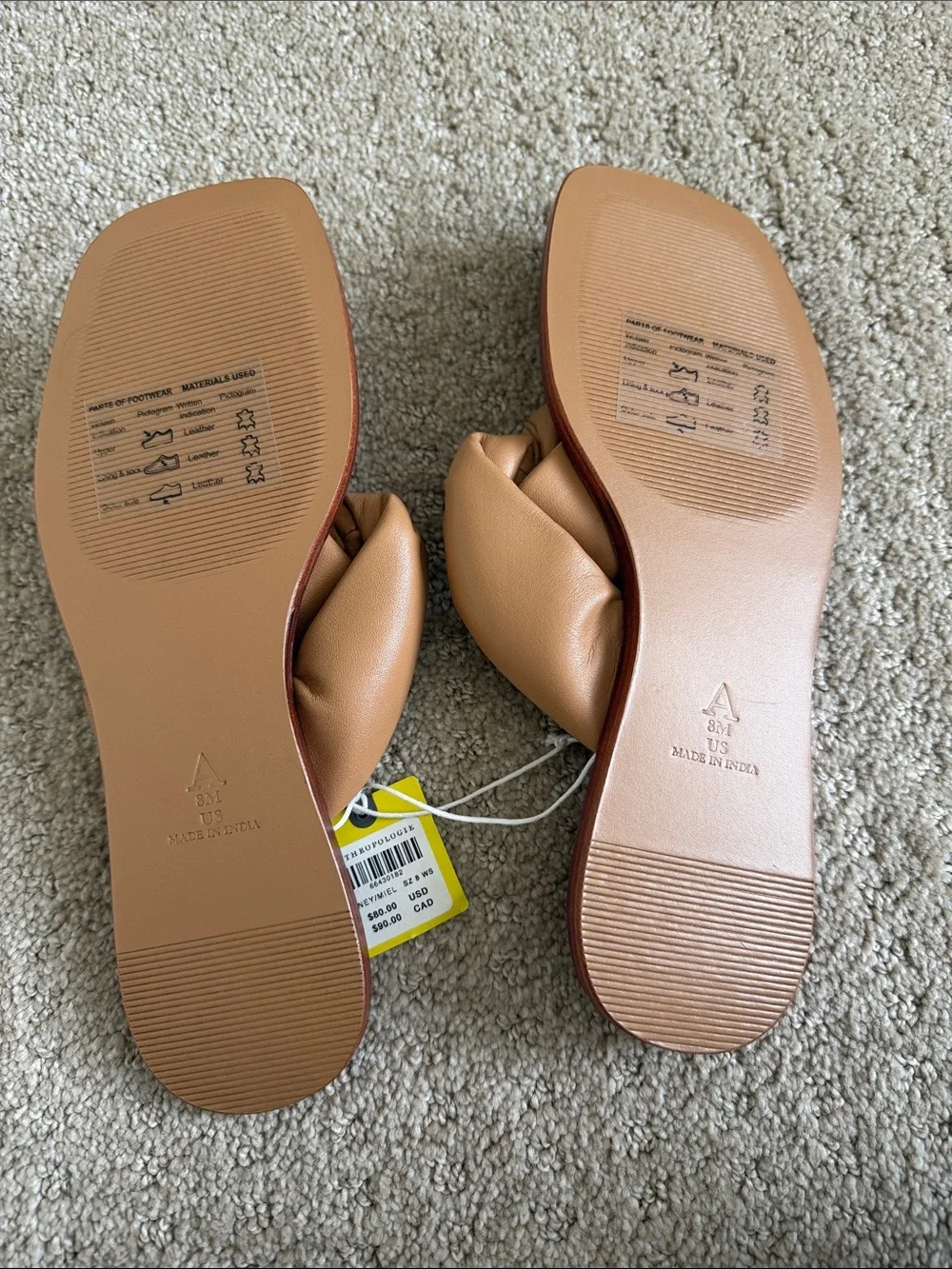 Maeve Cognac Knotted Toe-Post Sandals